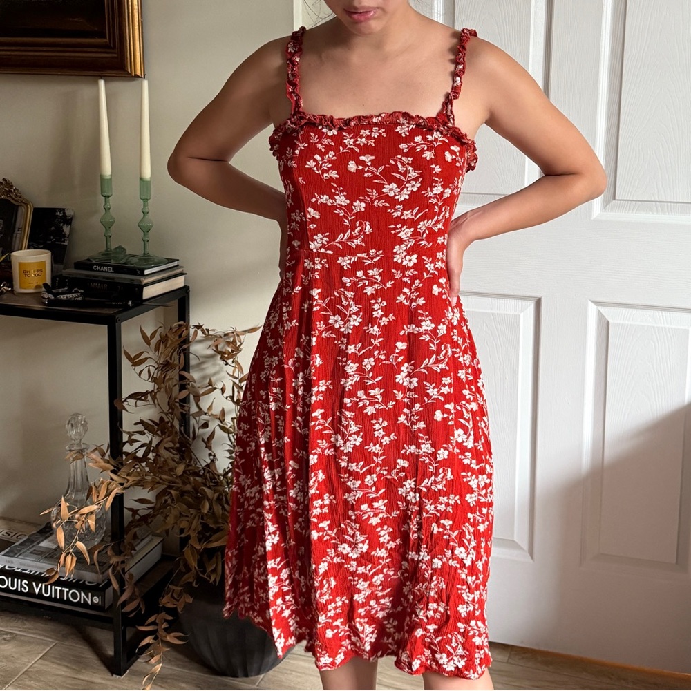 Lulus Floral Red Dress